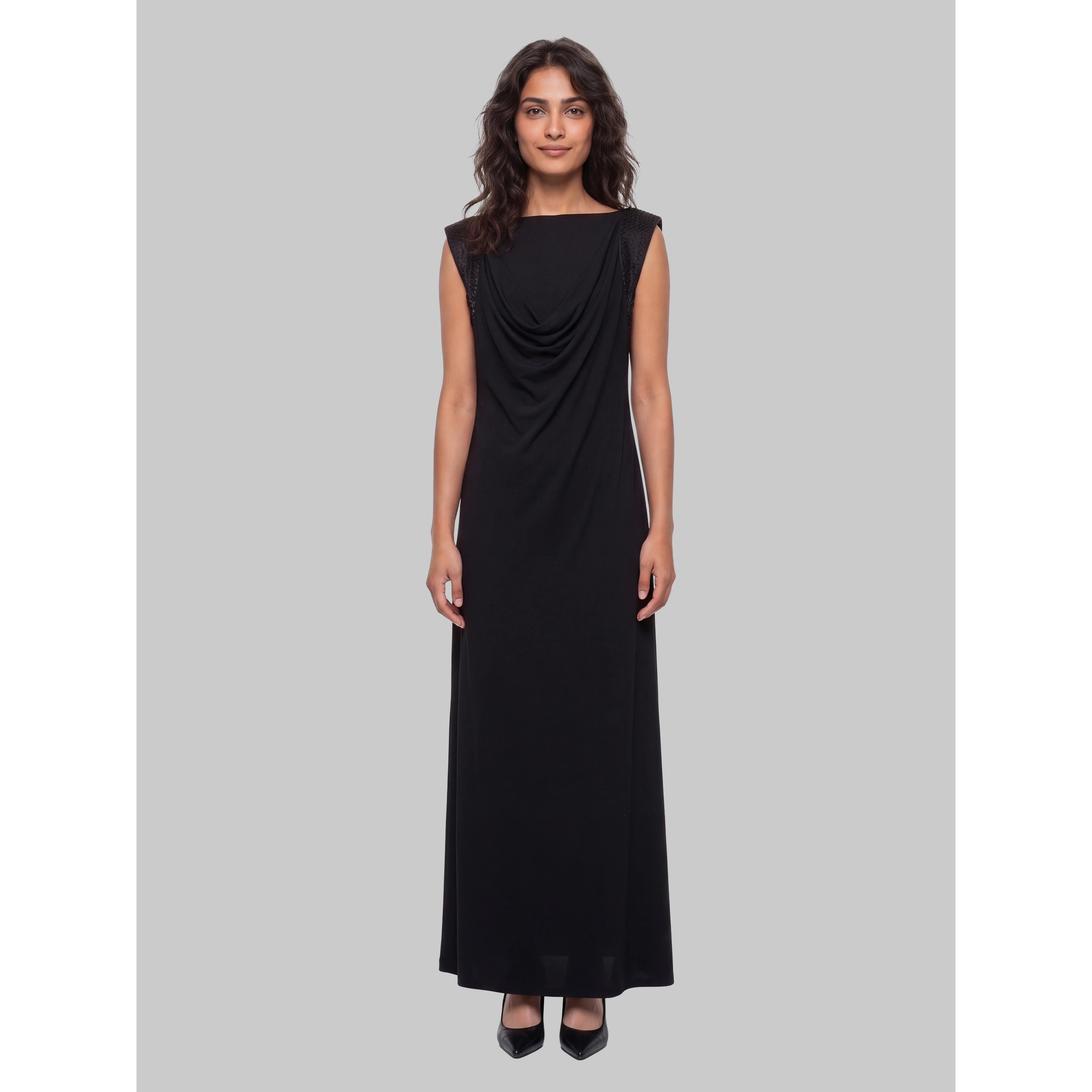 Long dress in viscose crêpe jersey