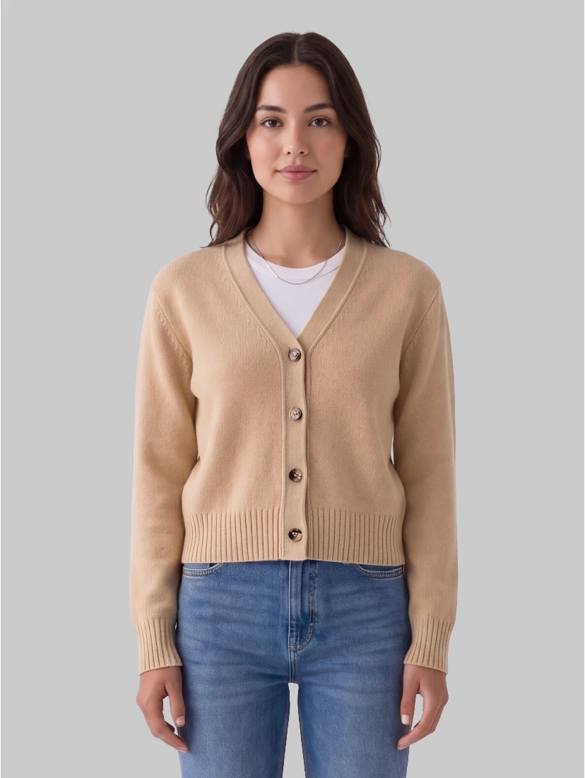 Beige cashmere cardigan