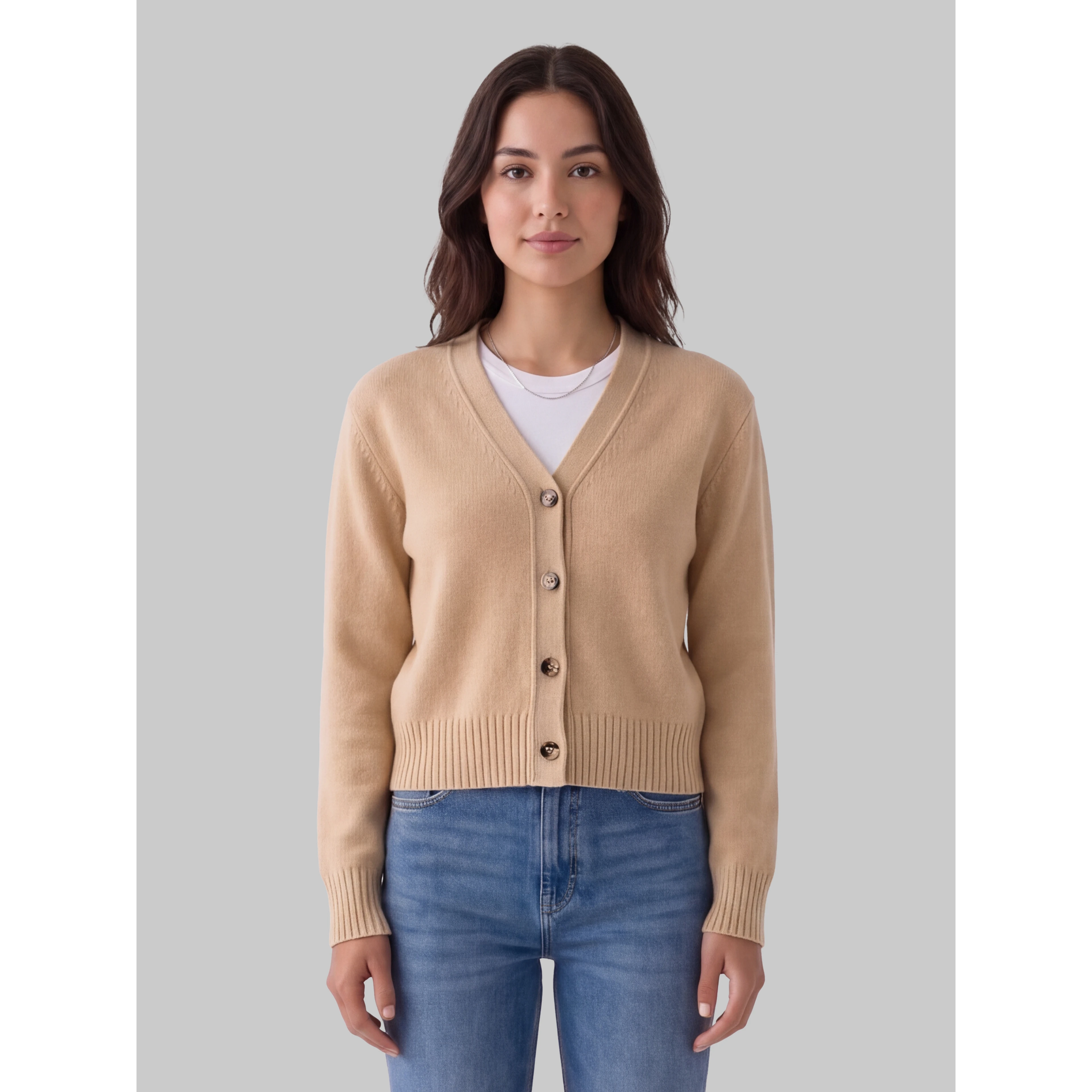 Beige cashmere cardigan