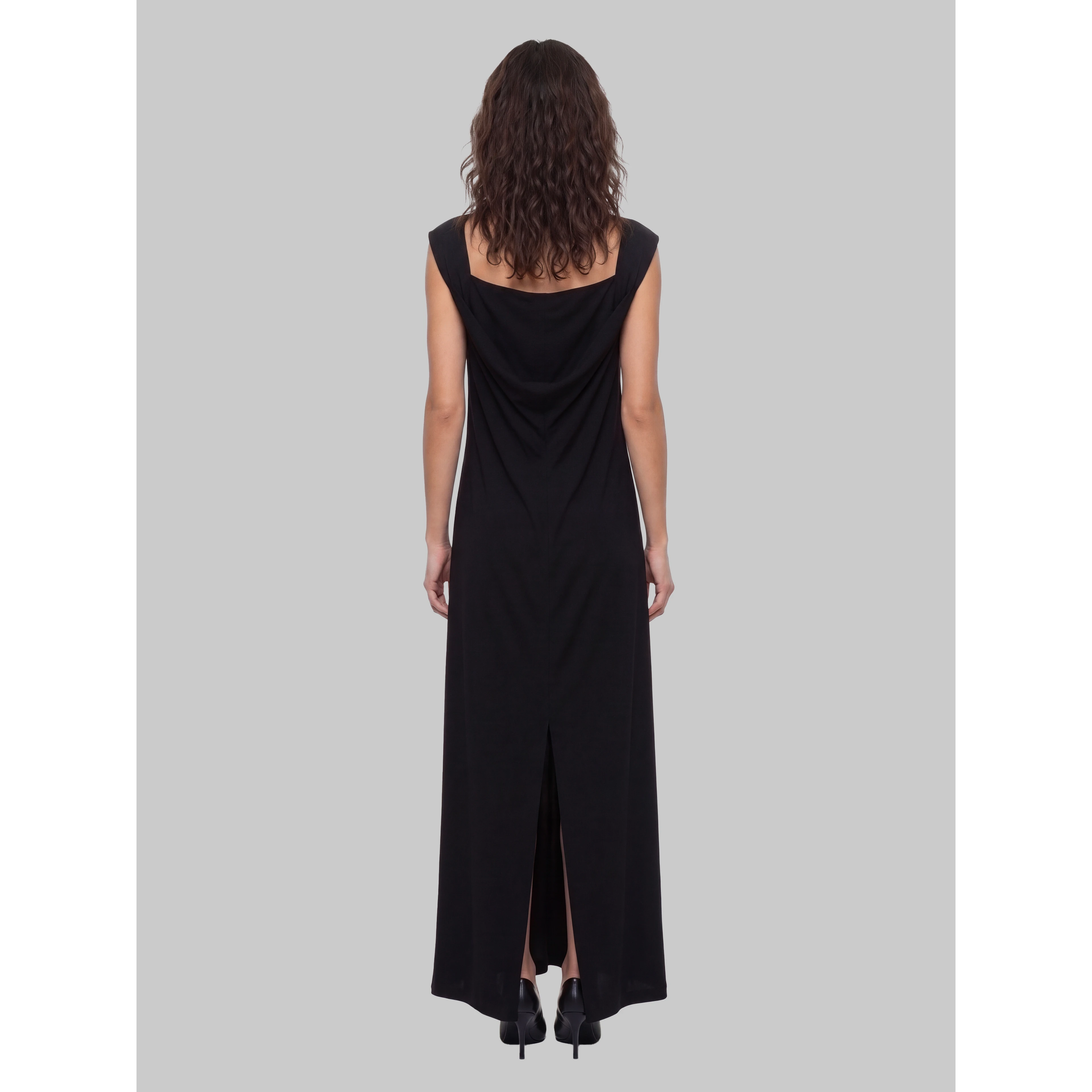 Long dress in viscose crêpe jersey