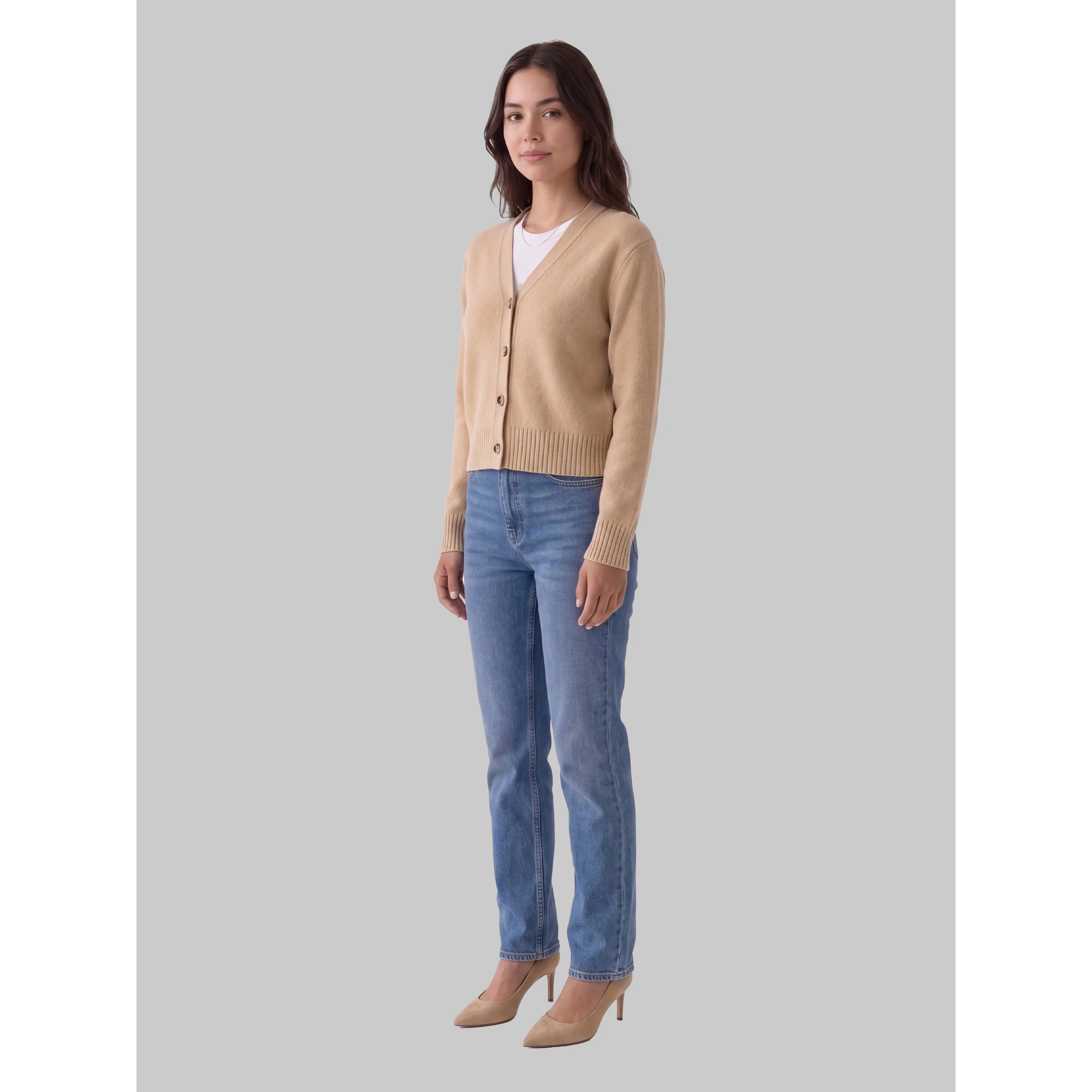 Beige cashmere cardigan