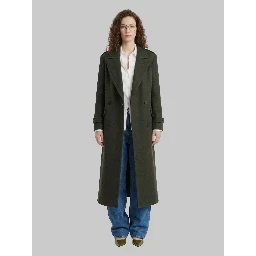 Military green double-breasted coat
