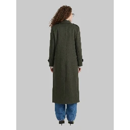 Military green double-breasted coat
