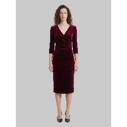 Bordeaux velvet midi dress