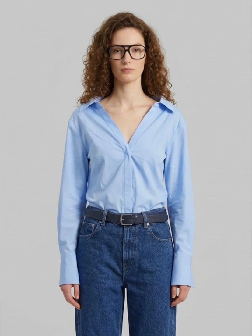 Mela light blue fitted shirt