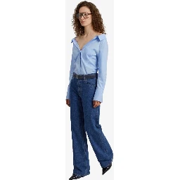 Mela light blue fitted shirt
