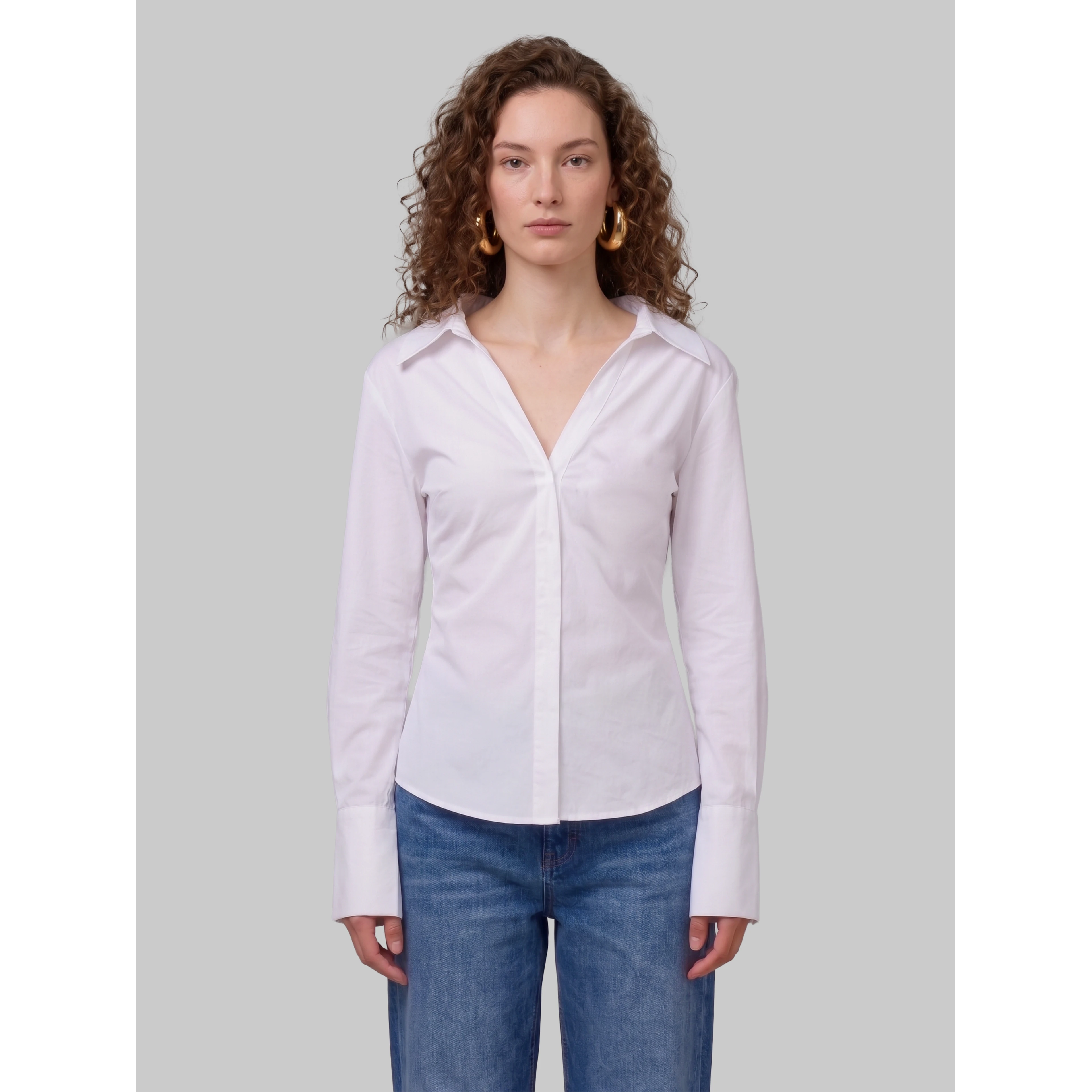 Mela white fitted shirt