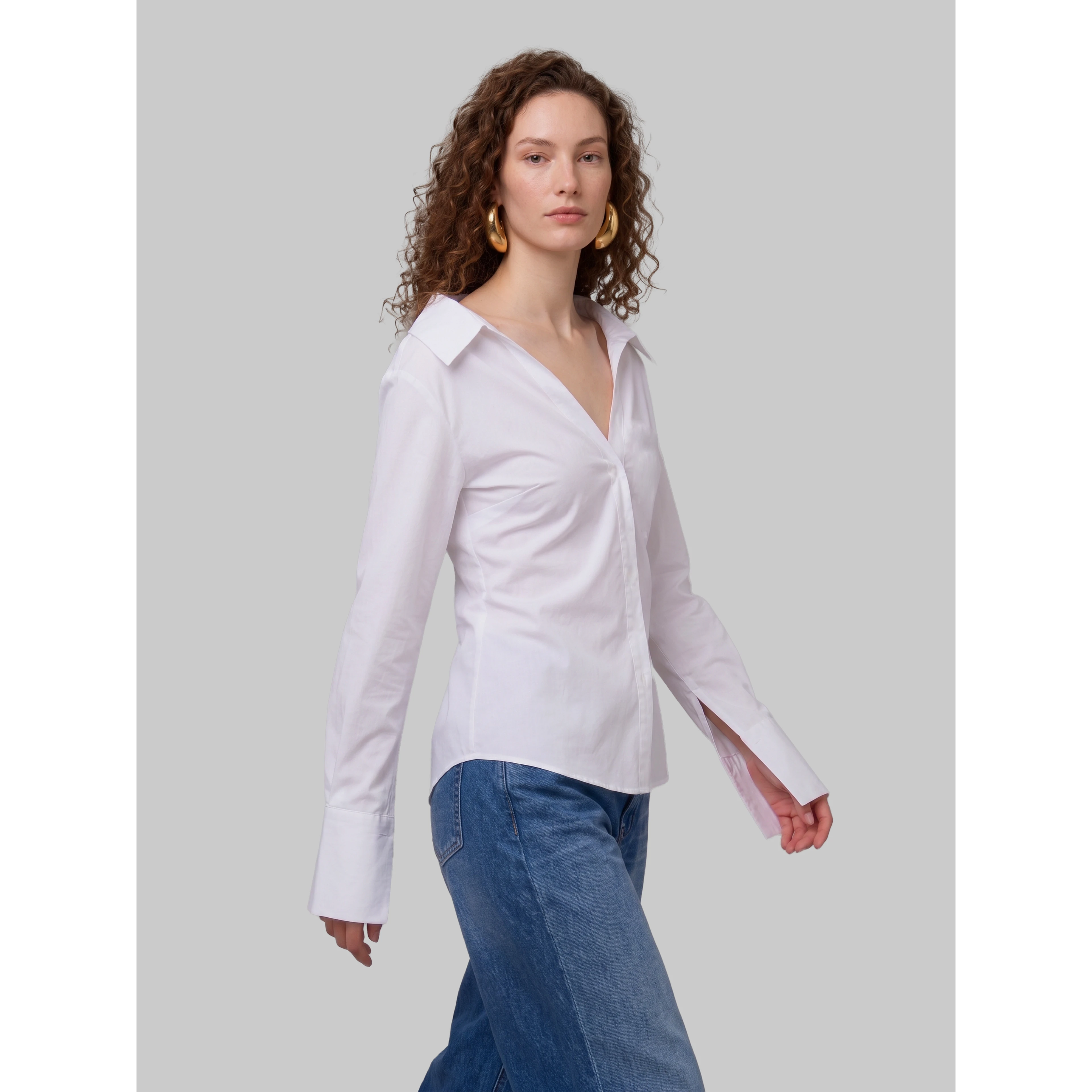 Mela white fitted shirt