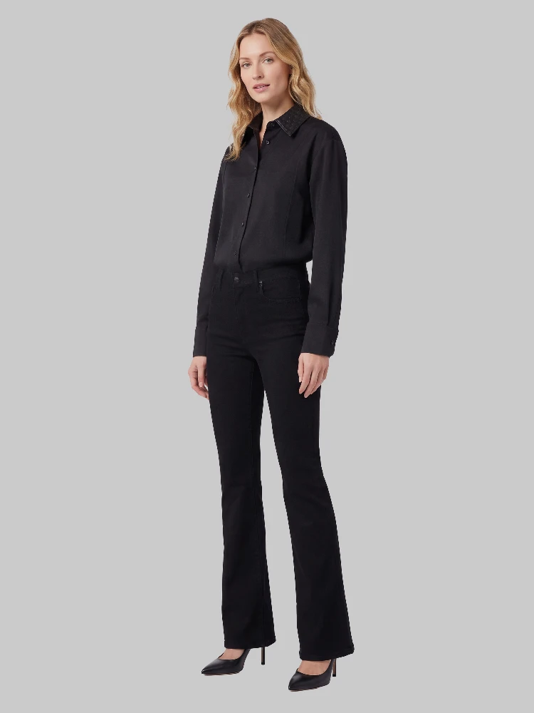 Wool shirt with Intrecciato collar alternative