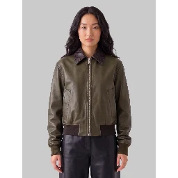 Glossy leather jacket