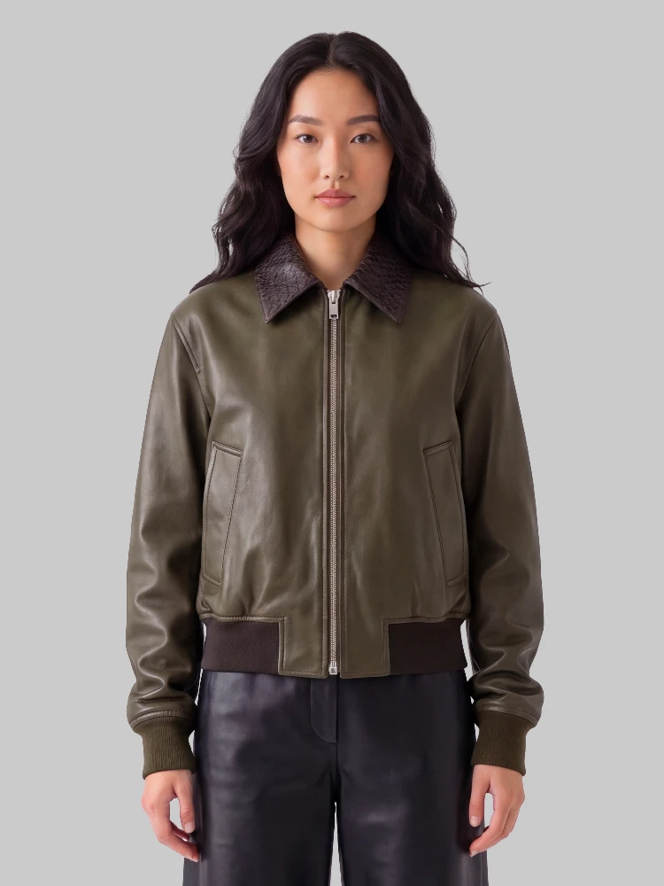 Glossy leather jacket