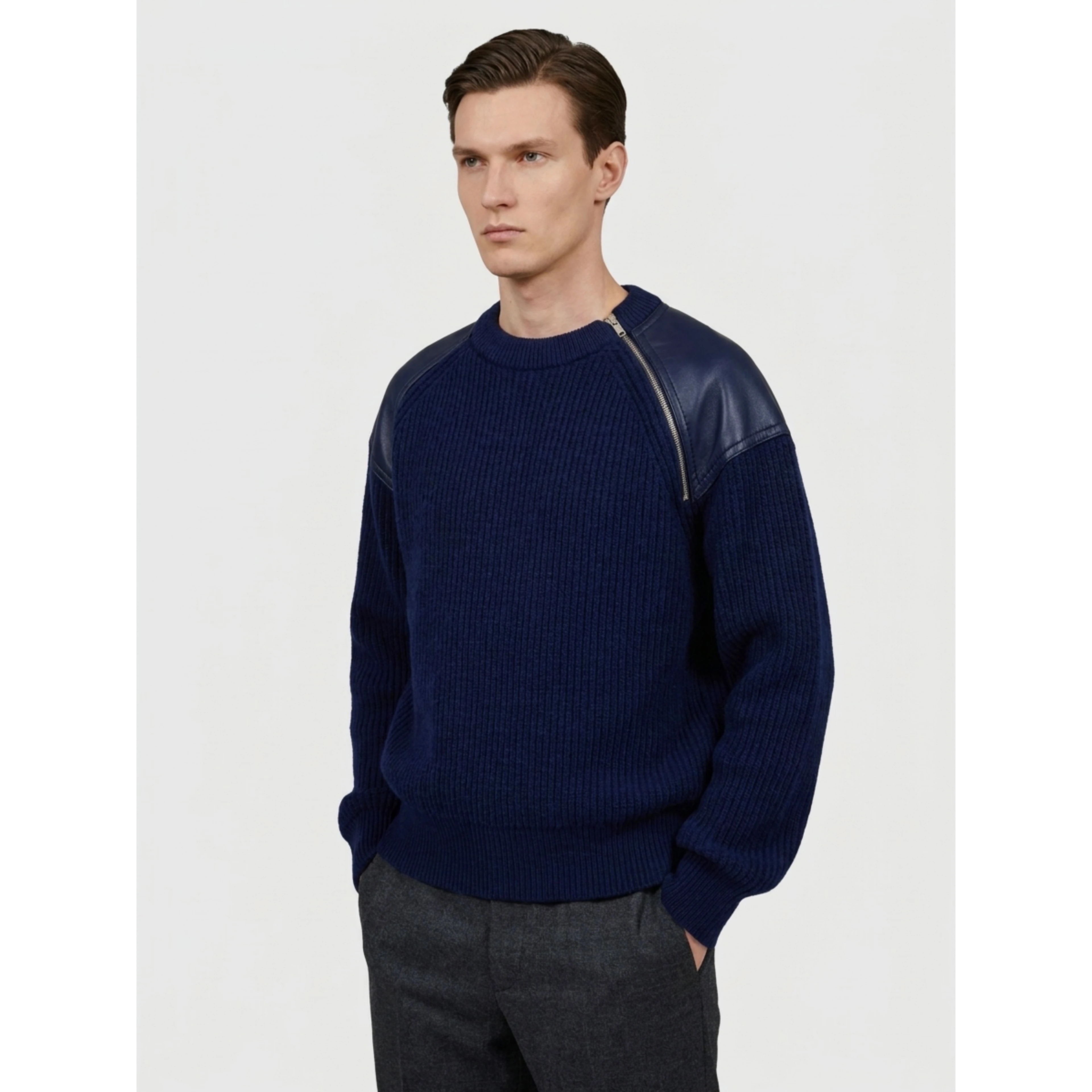English rib wool and cashmere sweater