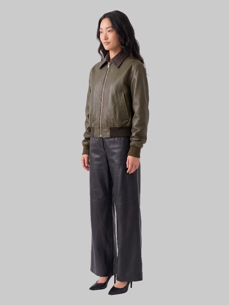 Glossy leather jacket alternative