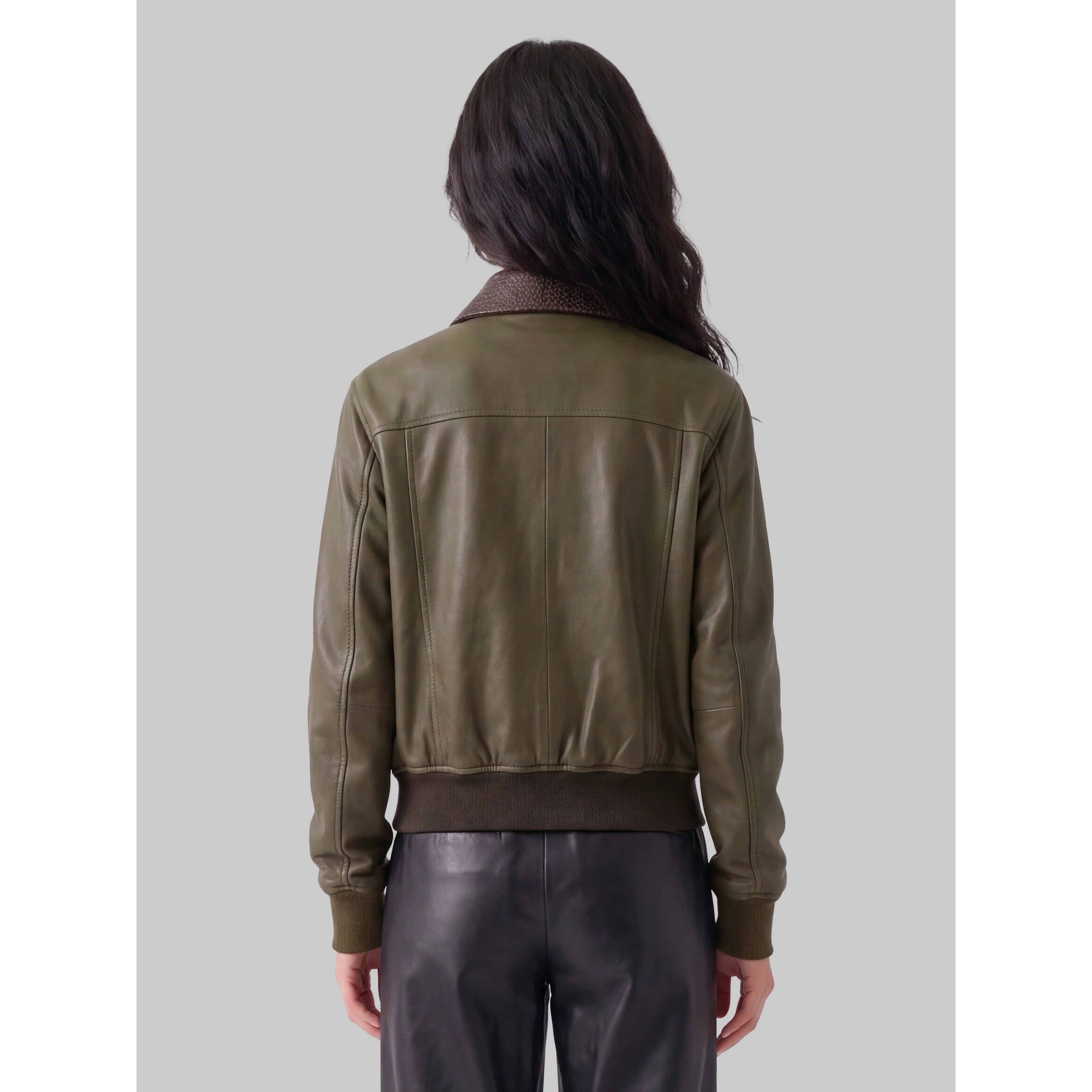 Glossy leather jacket