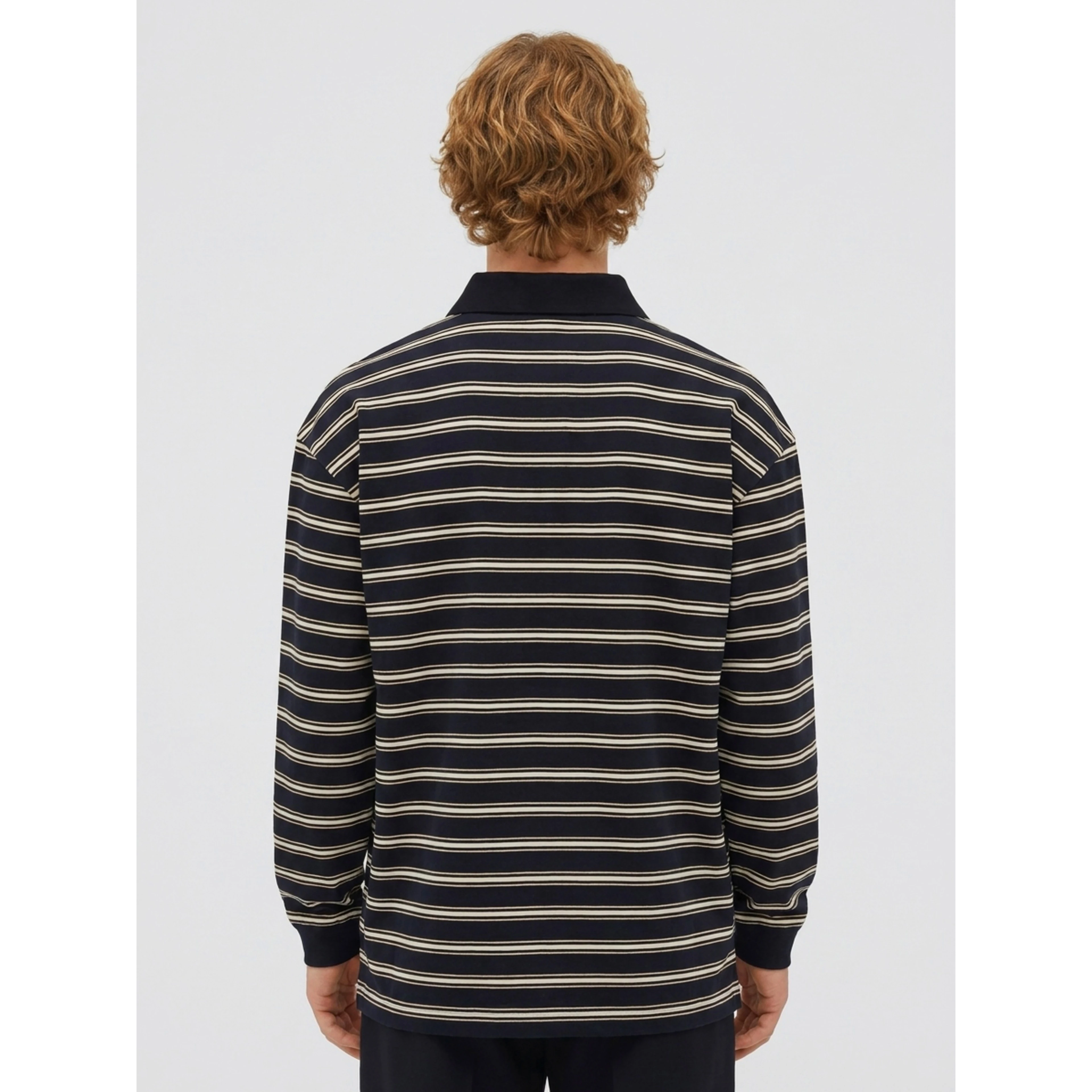 Striped cotton polo shirt