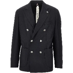 Wool-blend tailored jacket