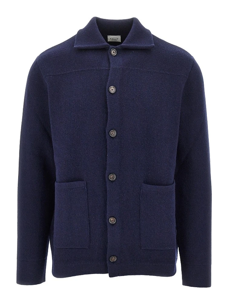 Buttoned wool cardigan