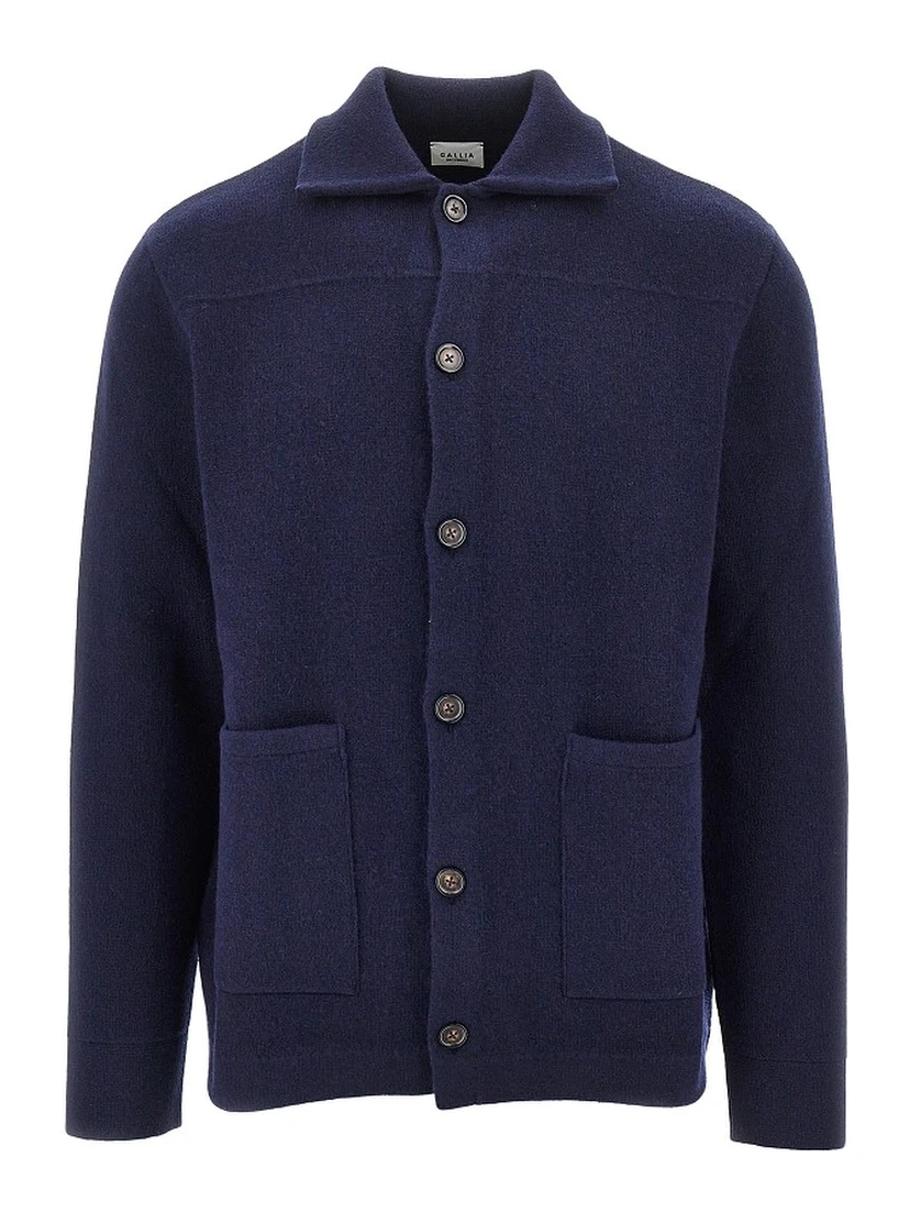 Buttoned wool cardigan