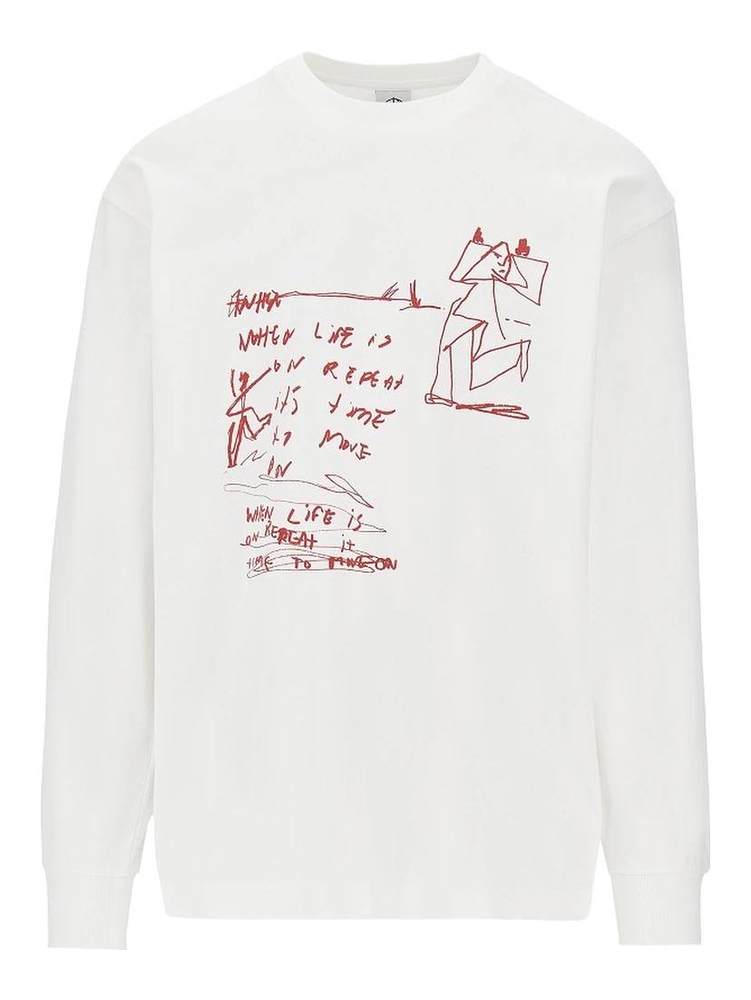 'On Repeat' long-sleeved T-shirt