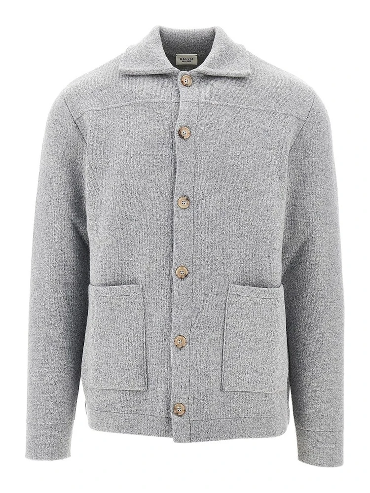 Buttoned wool cardigan