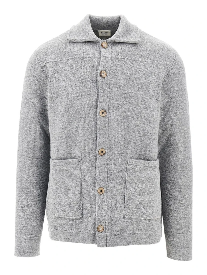 Buttoned wool cardigan