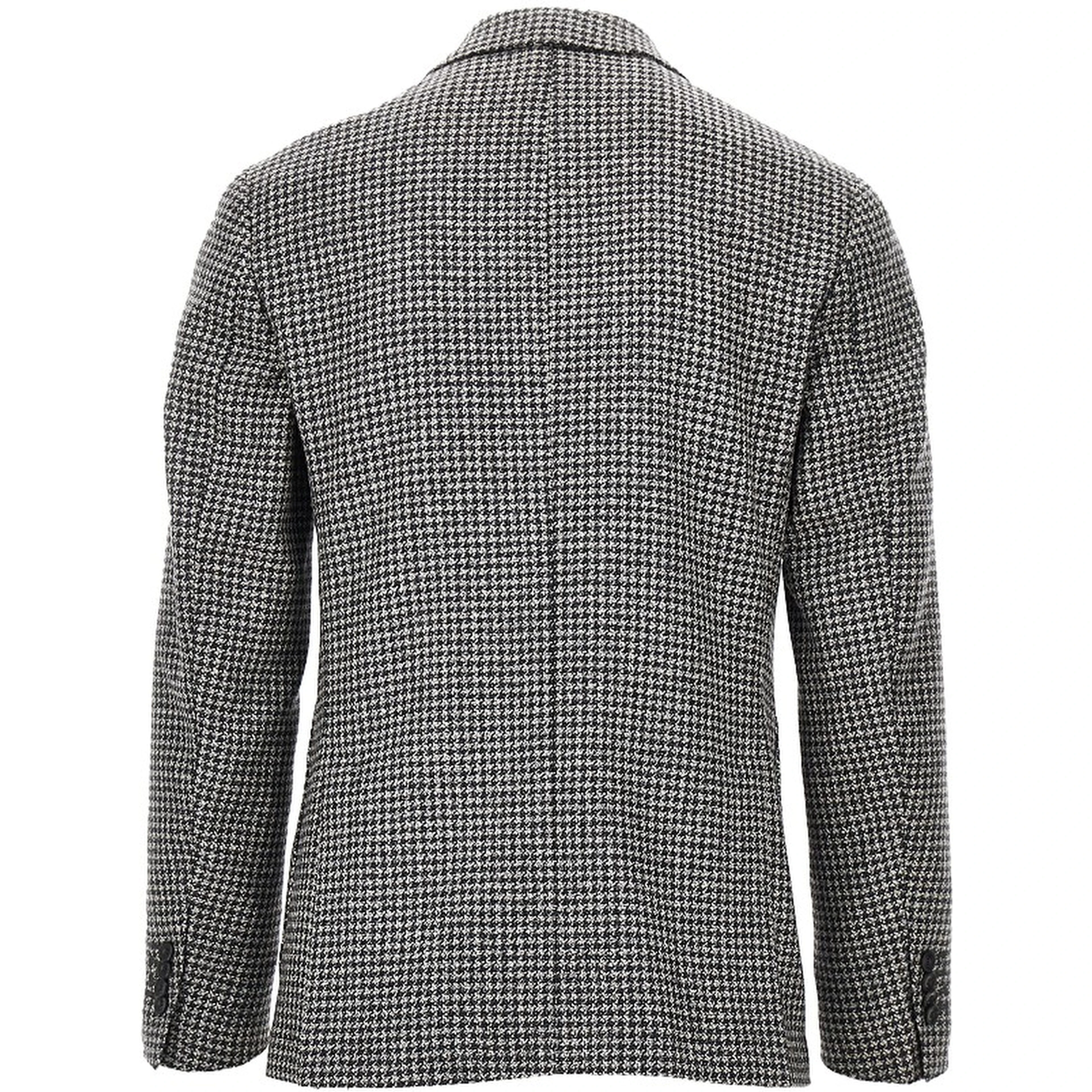 Houndstooth wool double-breasted jacket