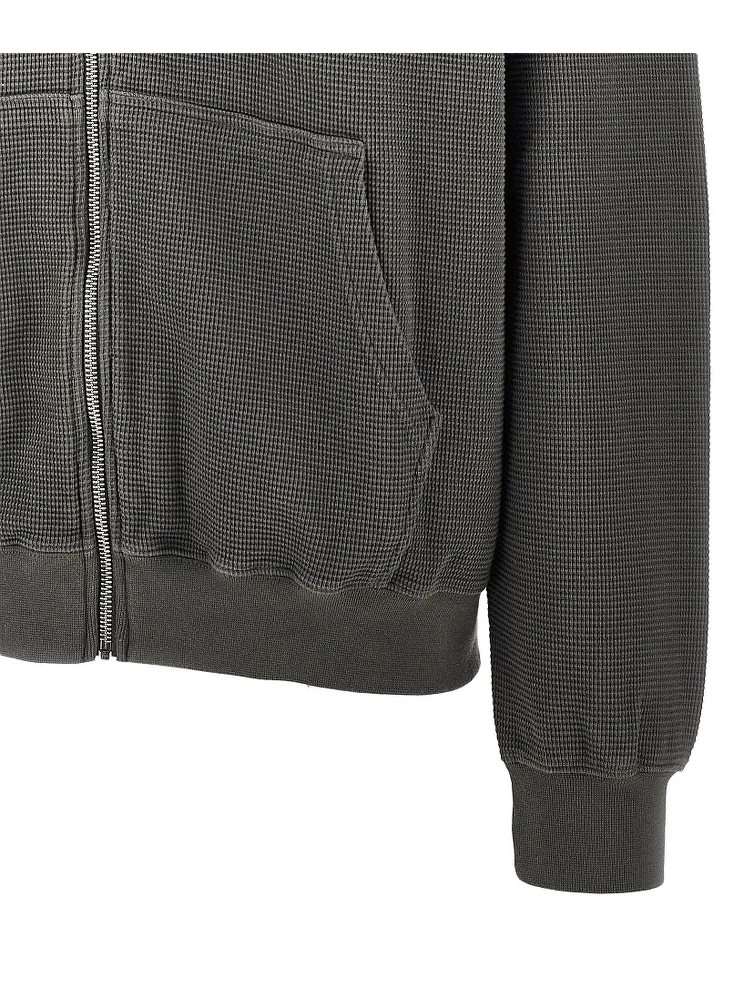 Waffle jersey full-zip hoodie alternative