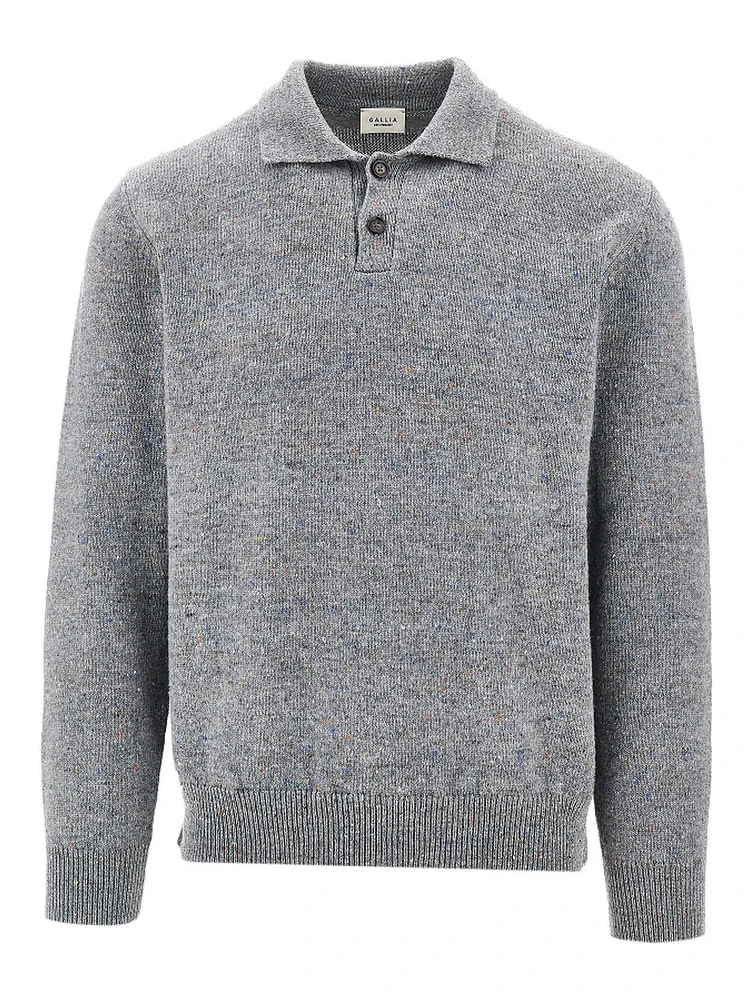 Merino wool polo sweater