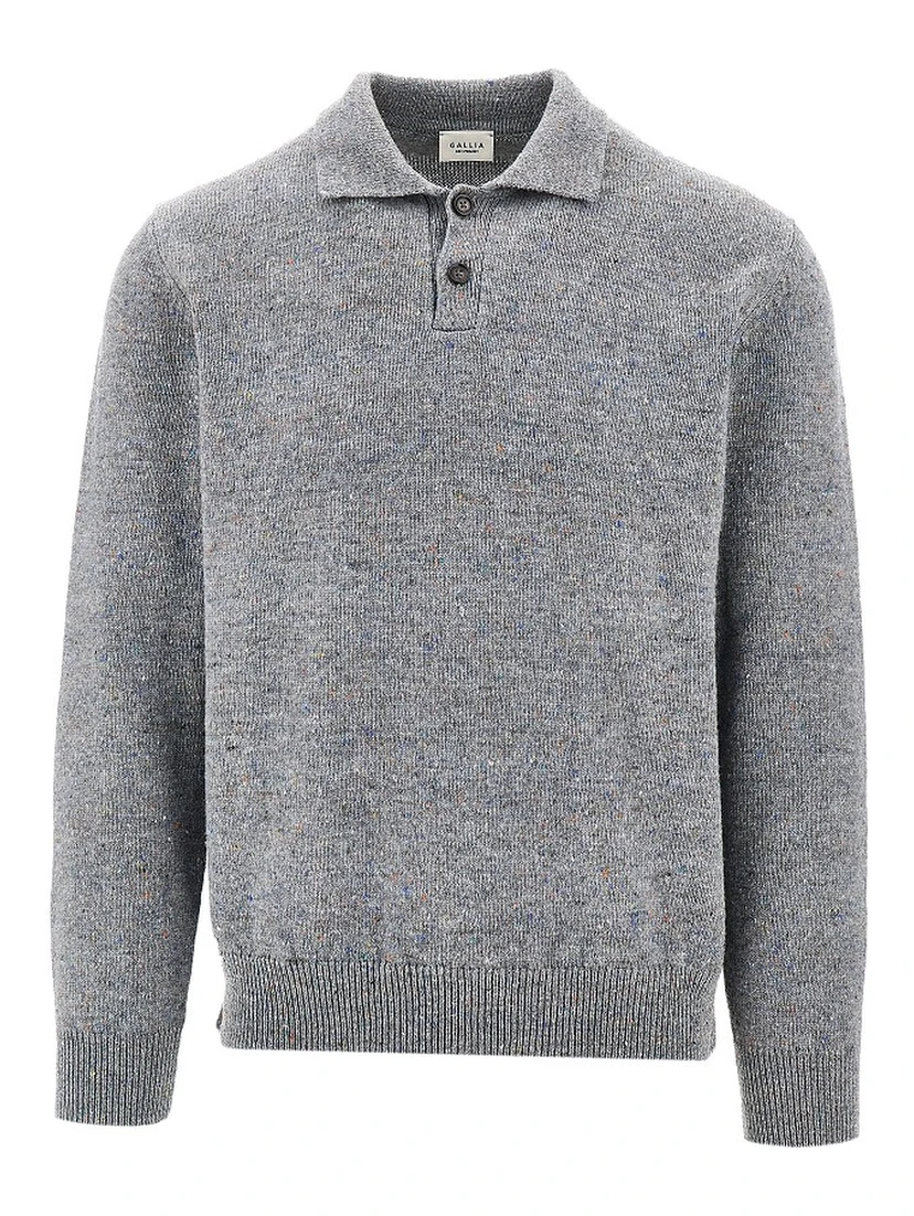 Merino wool polo sweater