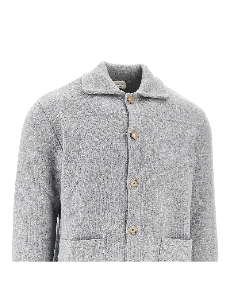 Buttoned wool cardigan alternative