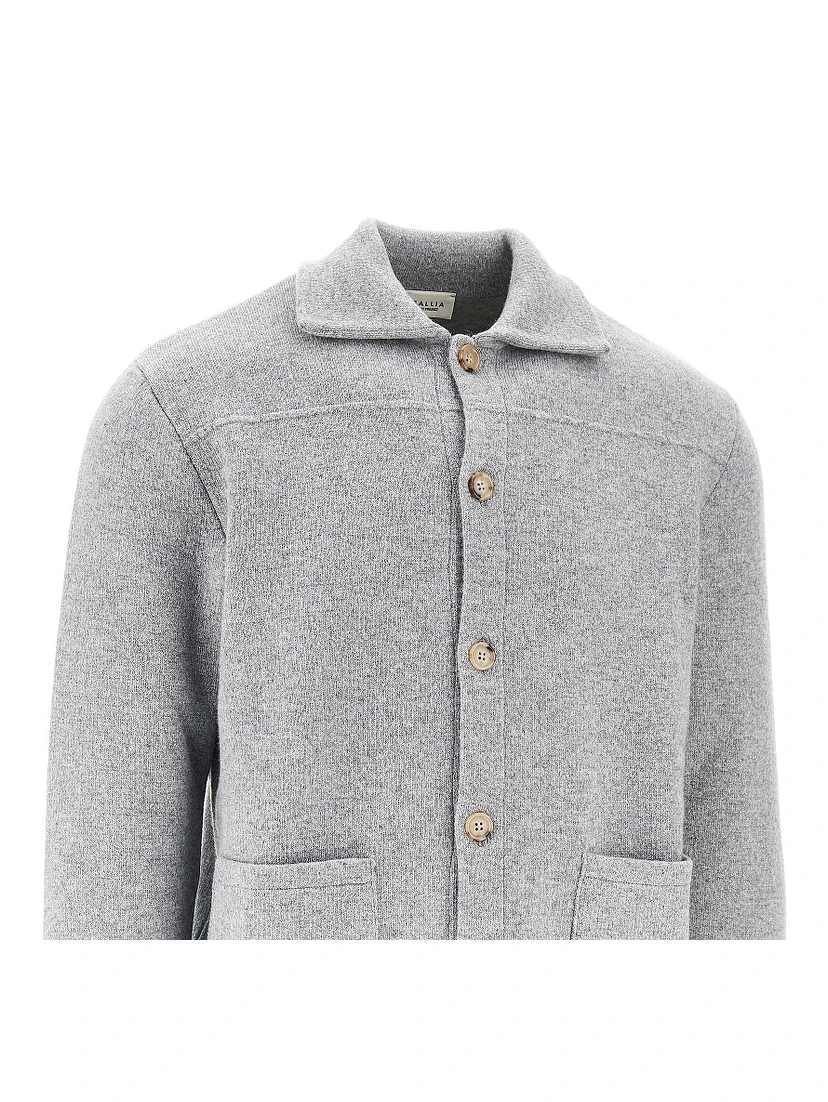 Buttoned wool cardigan