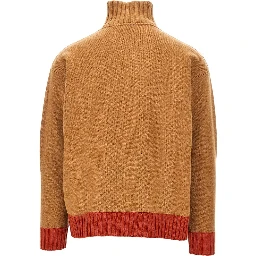 Zippered collar wool sweater