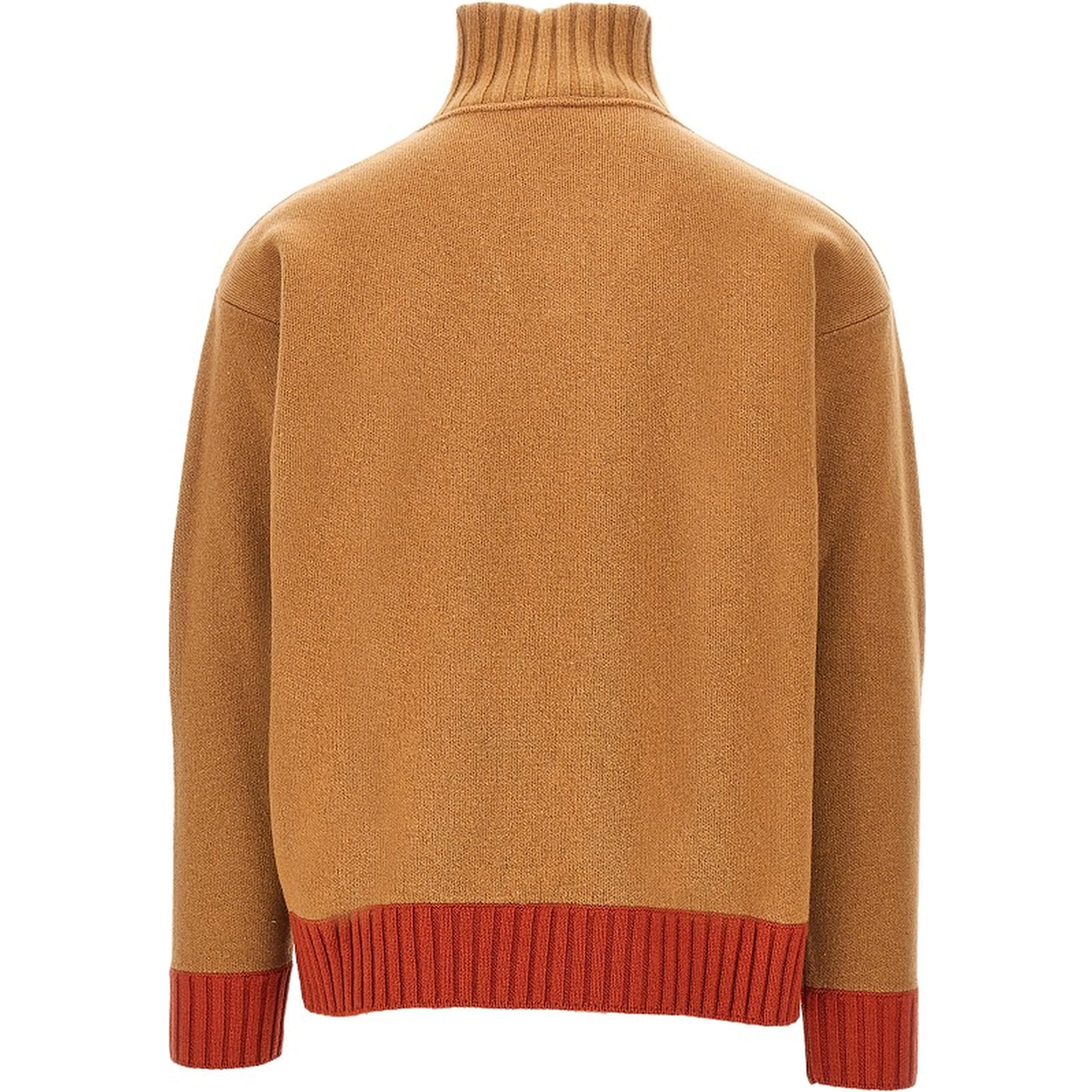 Zippered collar wool sweater