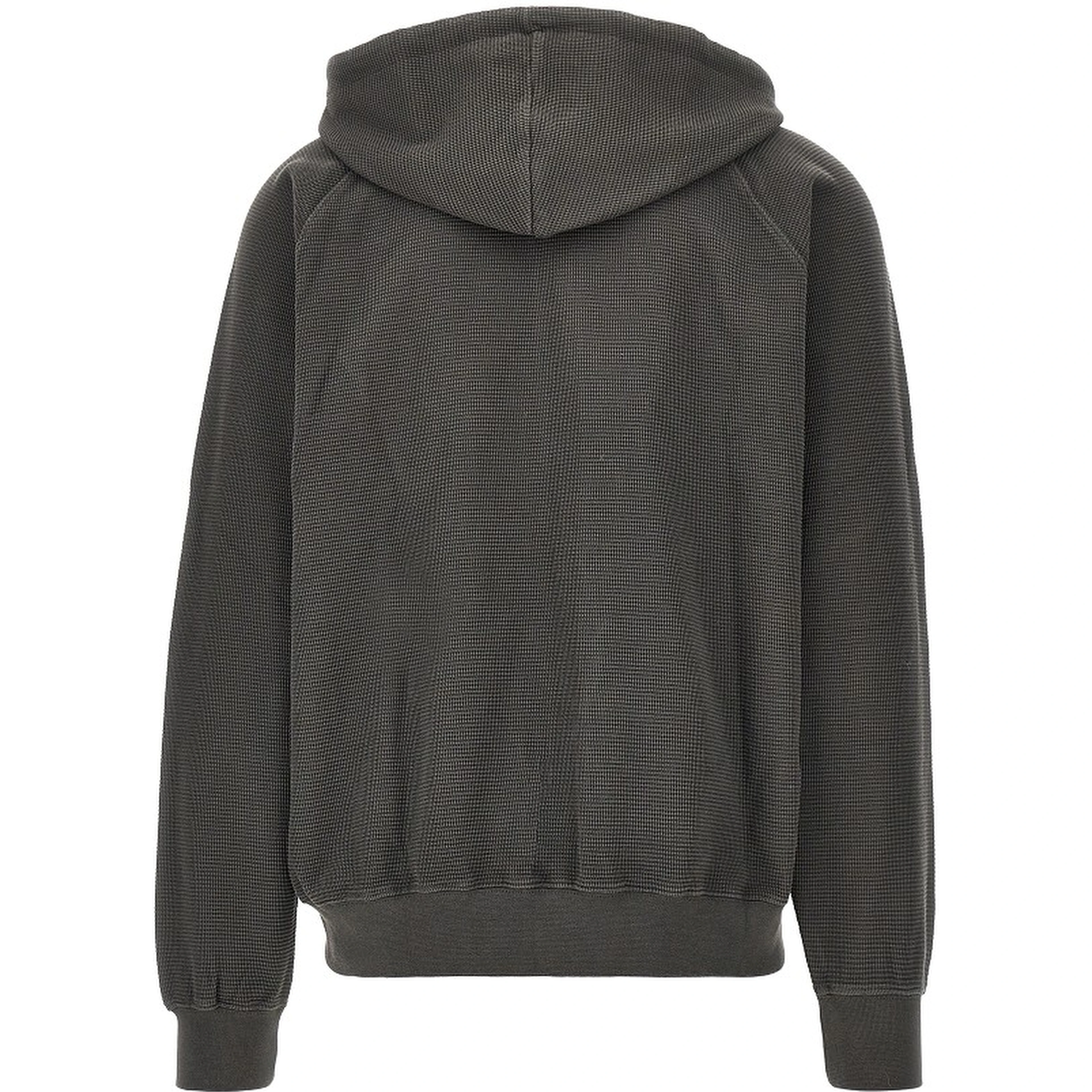 Waffle jersey full-zip hoodie