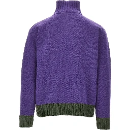 Zippered collar wool sweater