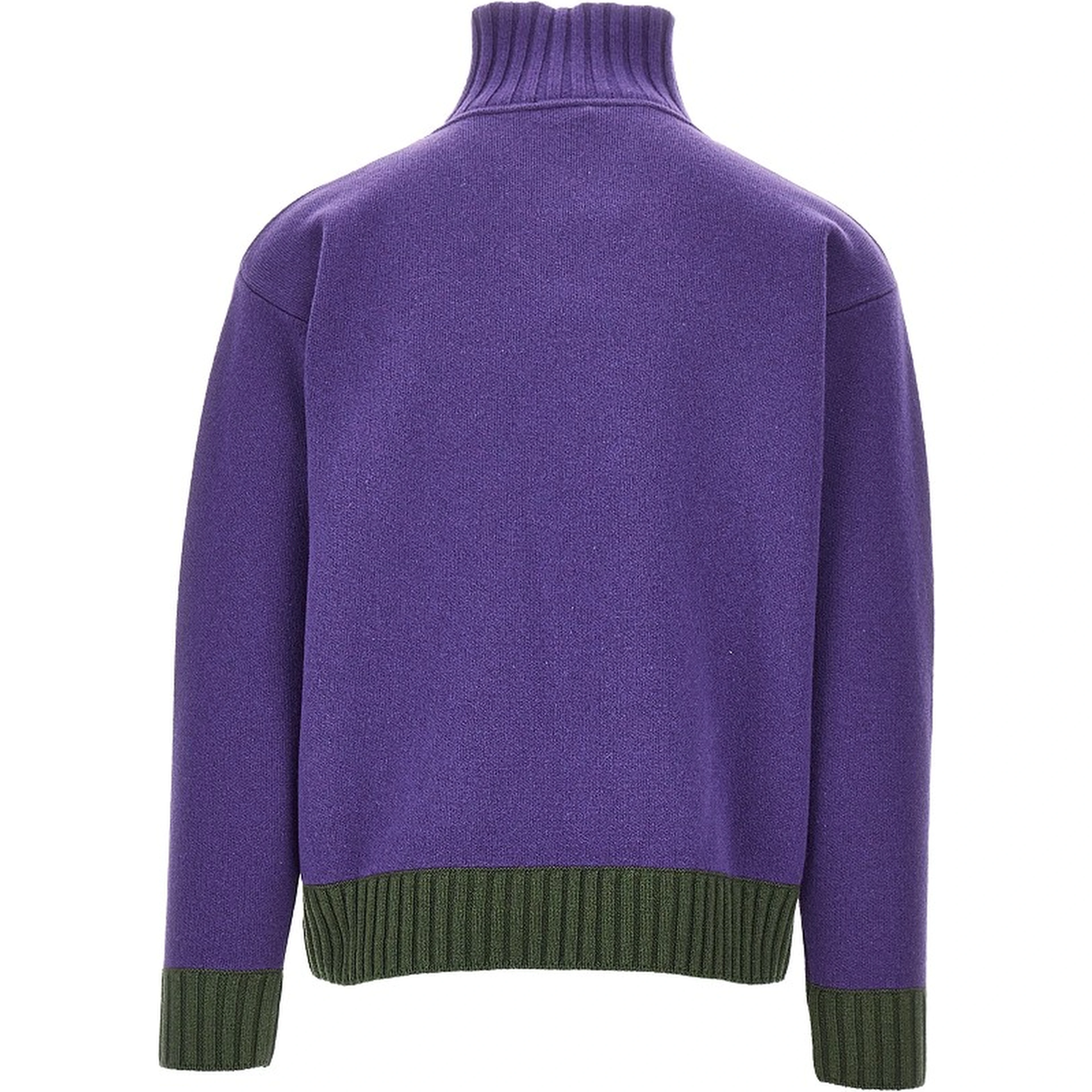 Zippered collar wool sweater