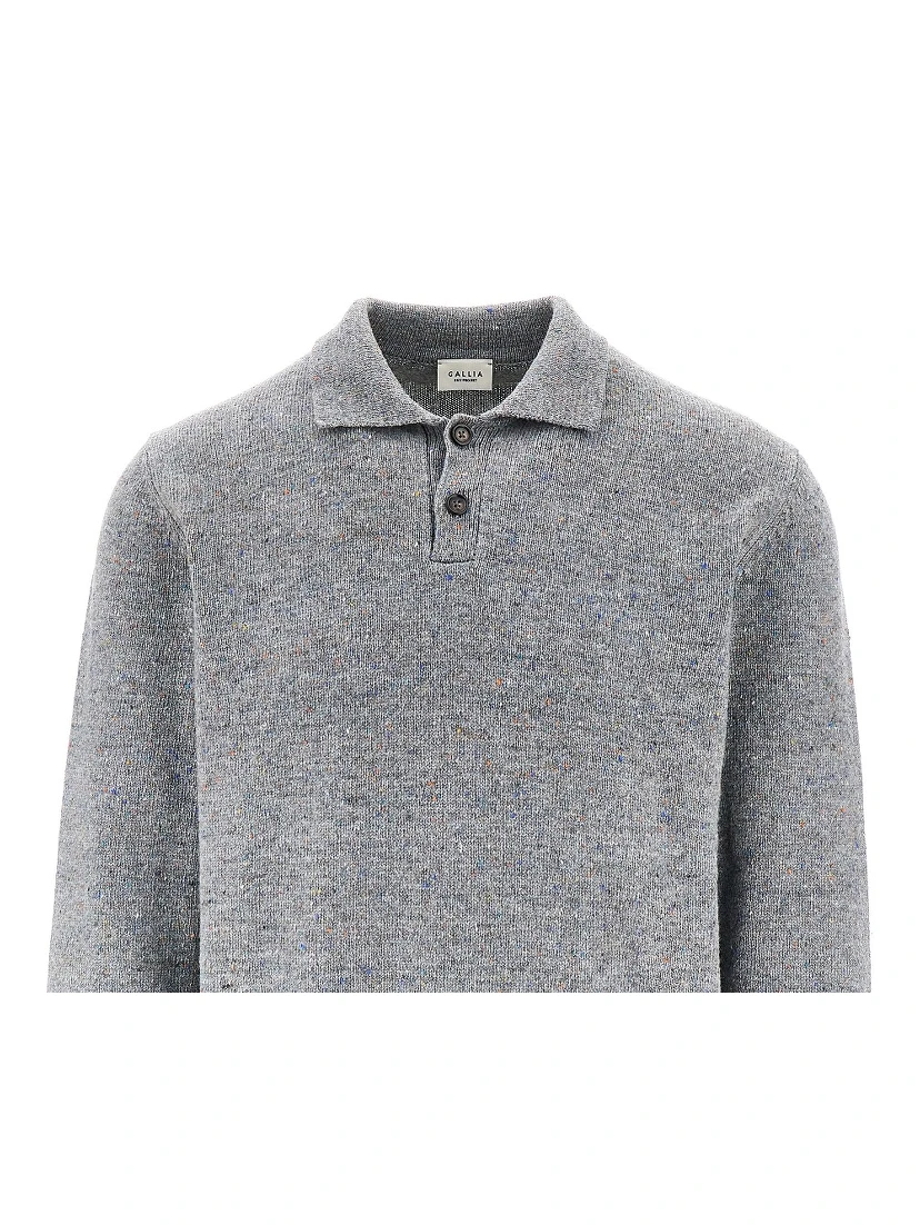 Merino wool polo sweater