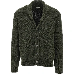 Shawl lapel merino wool cardigan