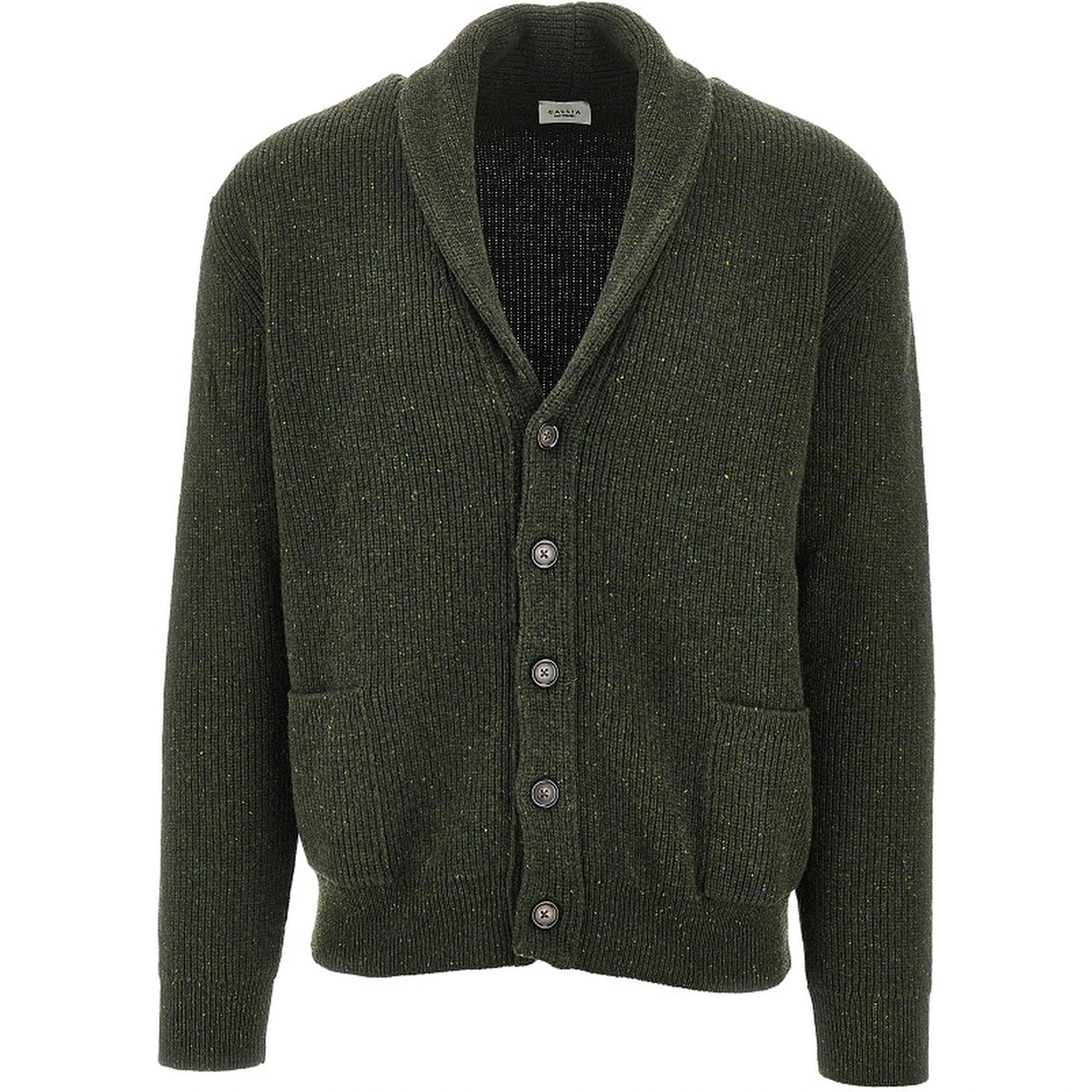 Shawl lapel merino wool cardigan