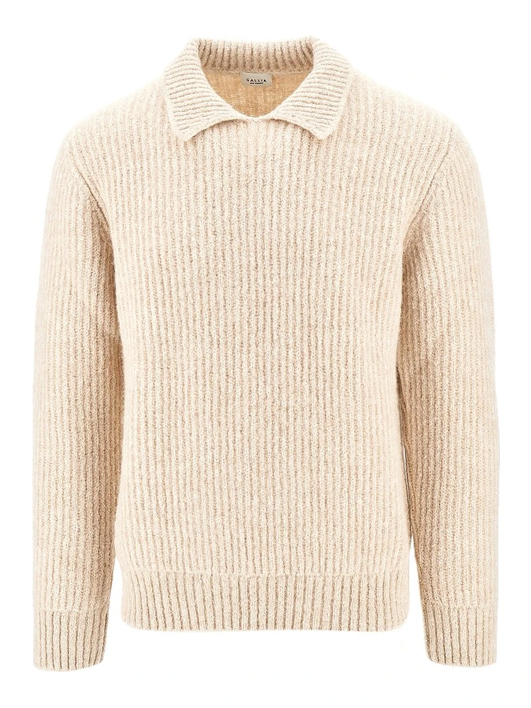 English rib alpaca blend sweater