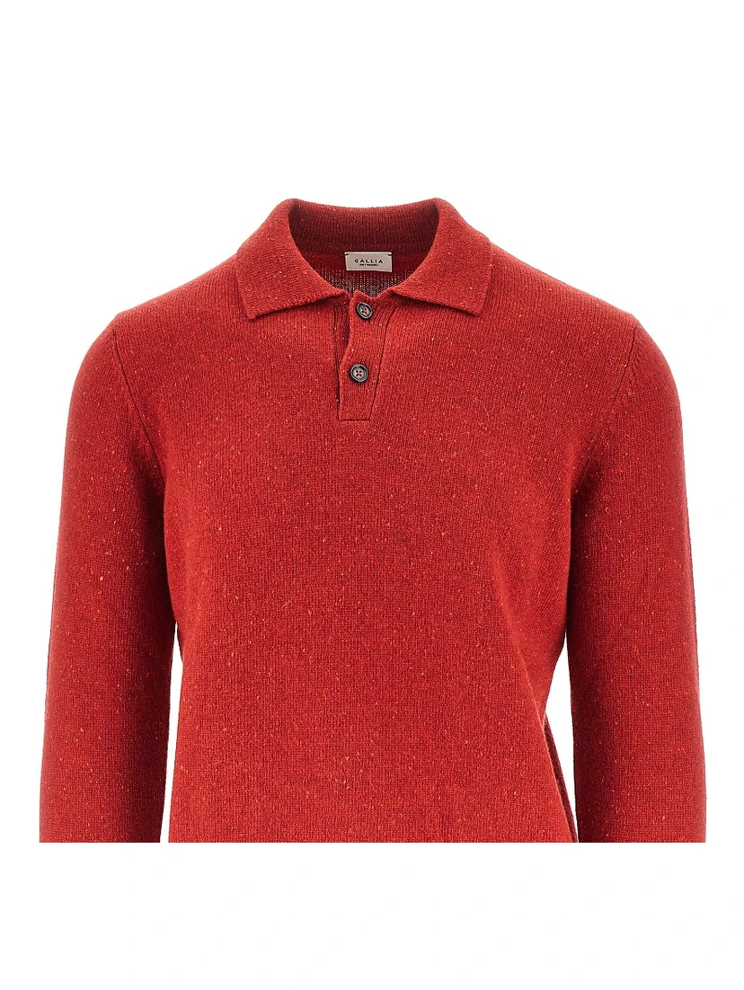 Merino wool polo sweater