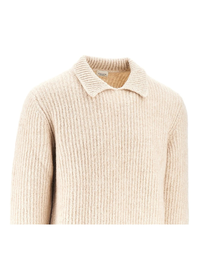 English rib alpaca blend sweater