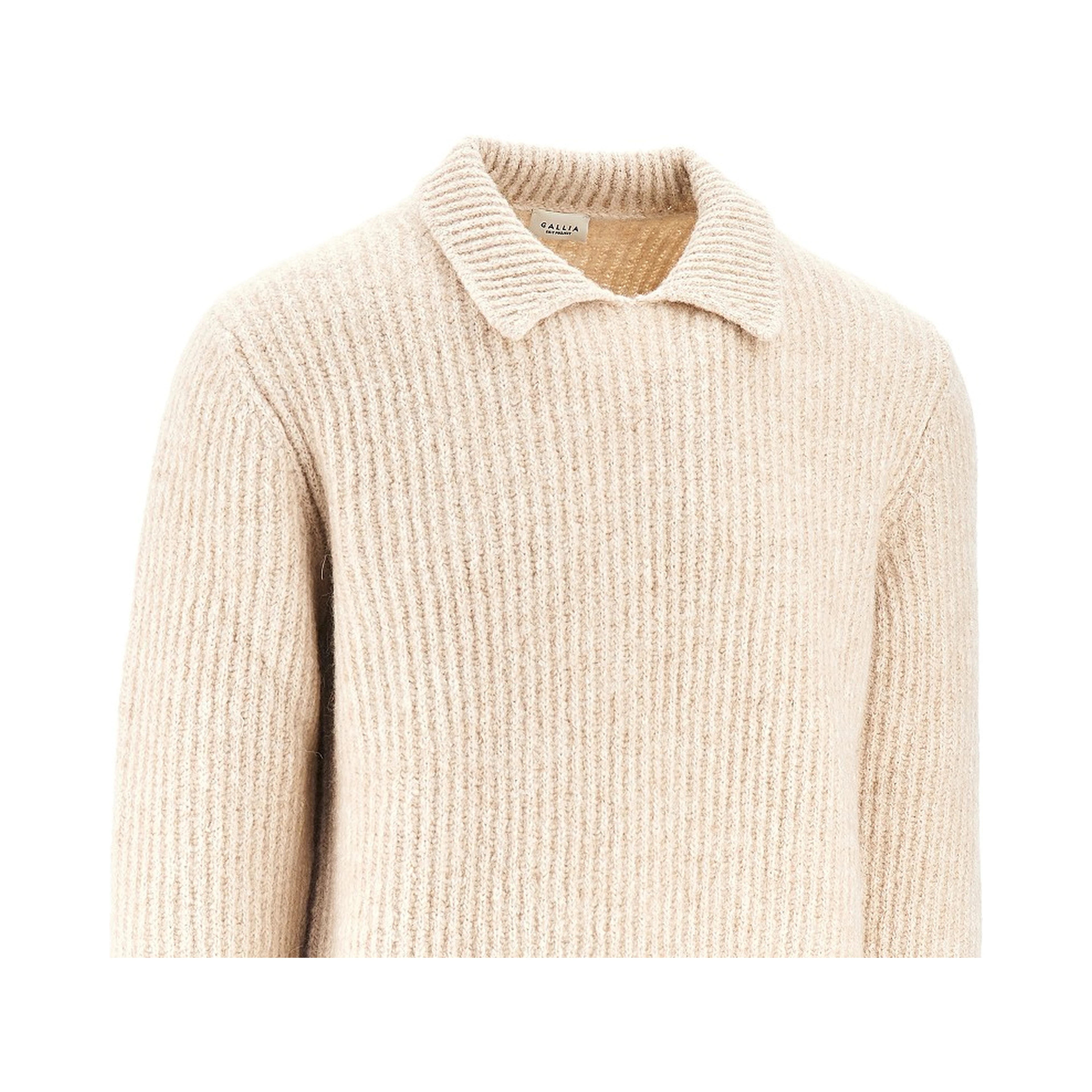 English rib alpaca blend sweater