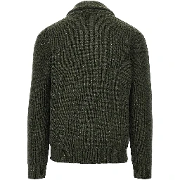 Shawl lapel merino wool cardigan
