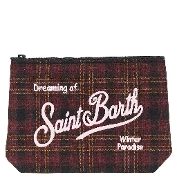 'Aline' tartan fabric pouch