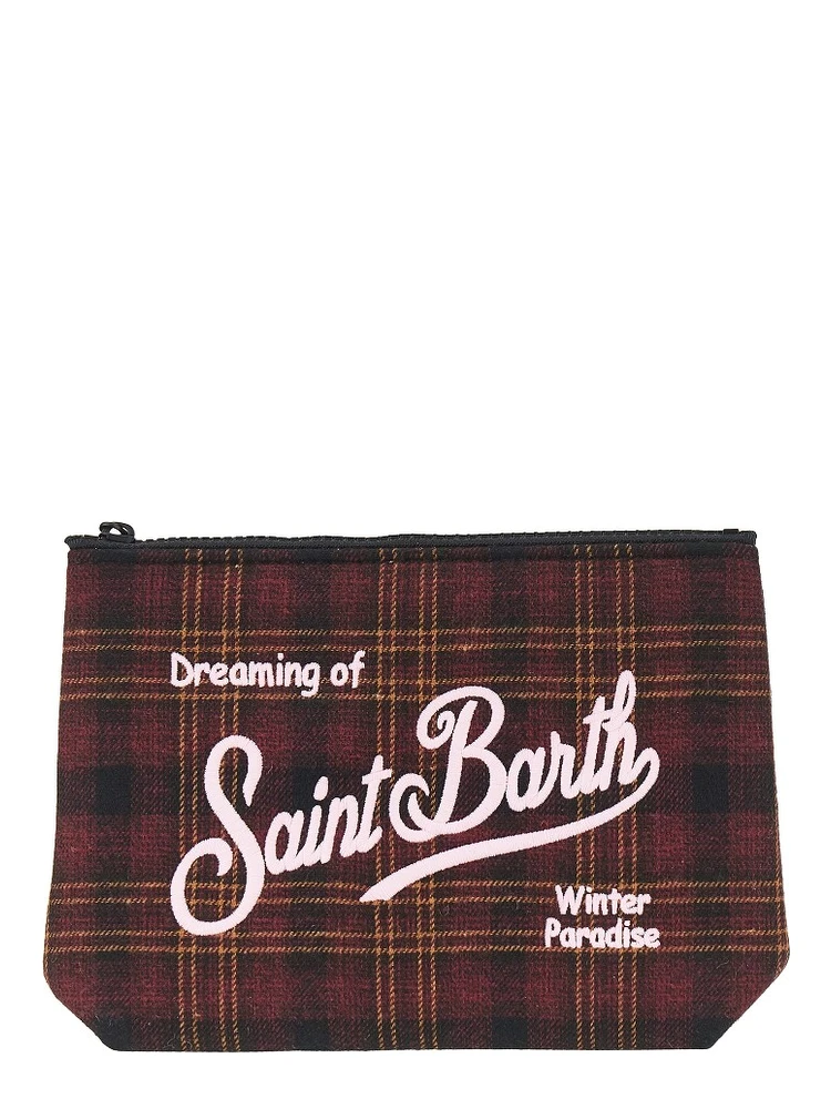 'Aline' tartan fabric pouch