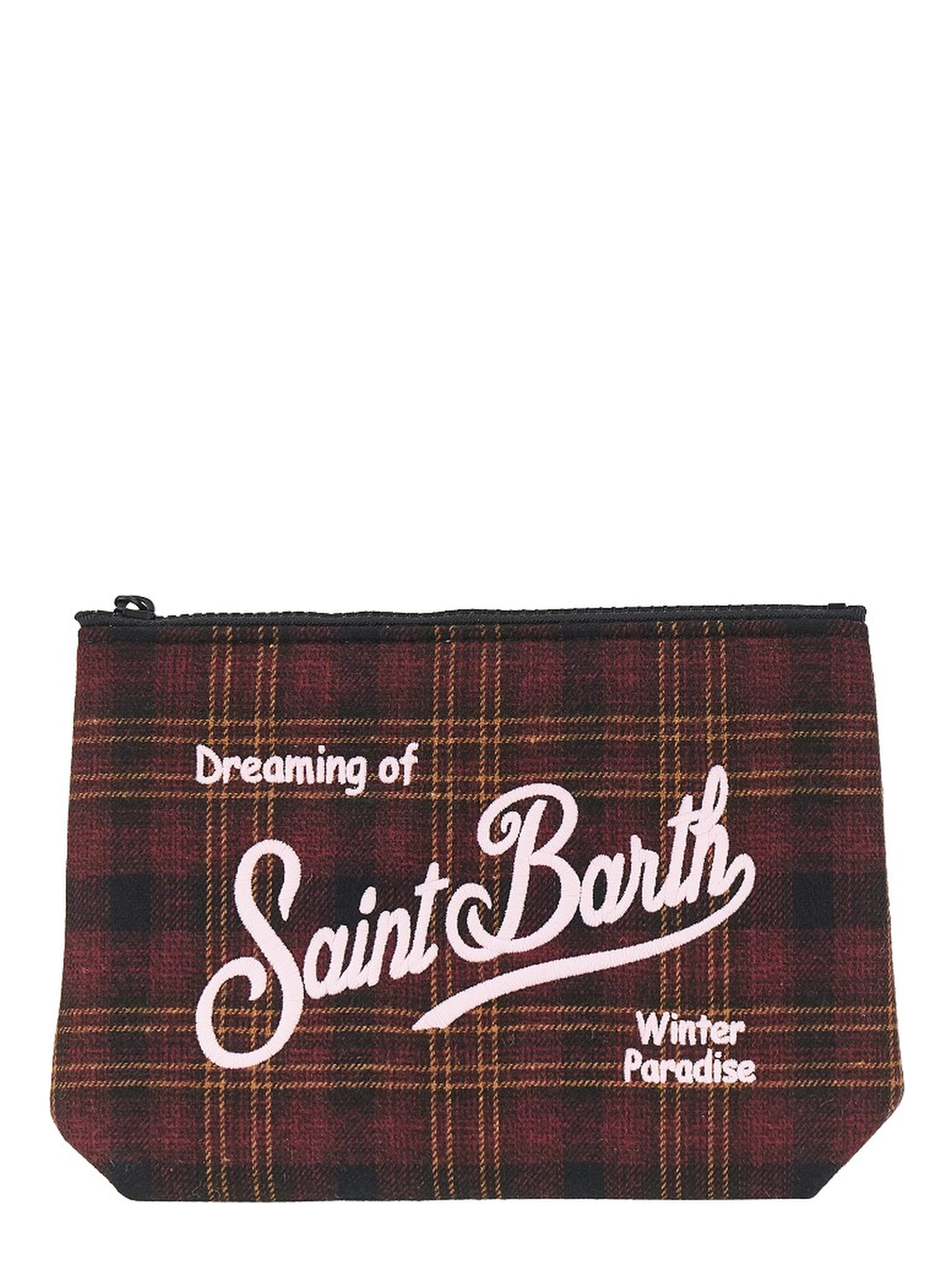'Aline' tartan fabric pouch