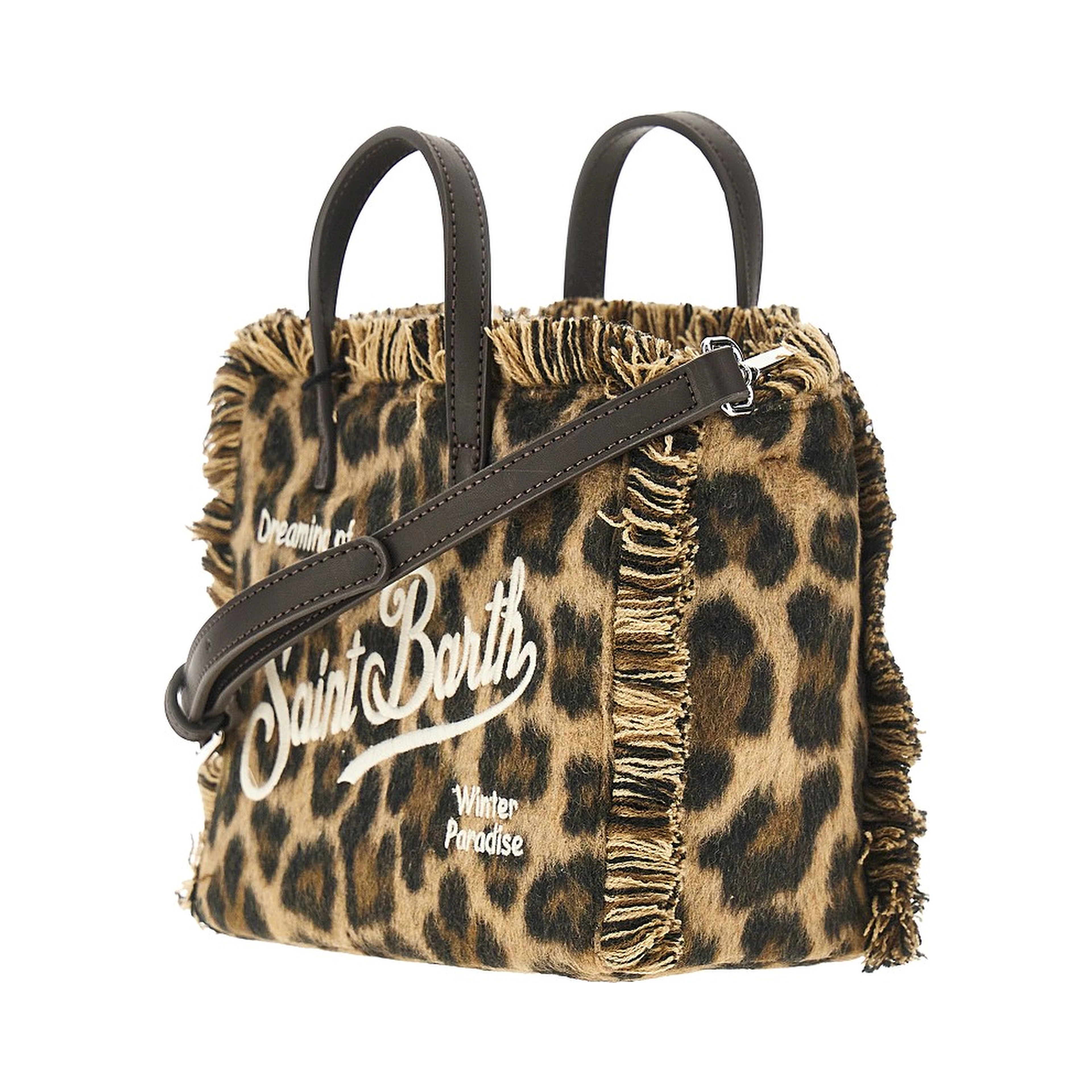 'Vanity Mini' leopard felt bag