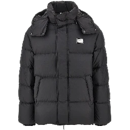 Logo plate down jacket