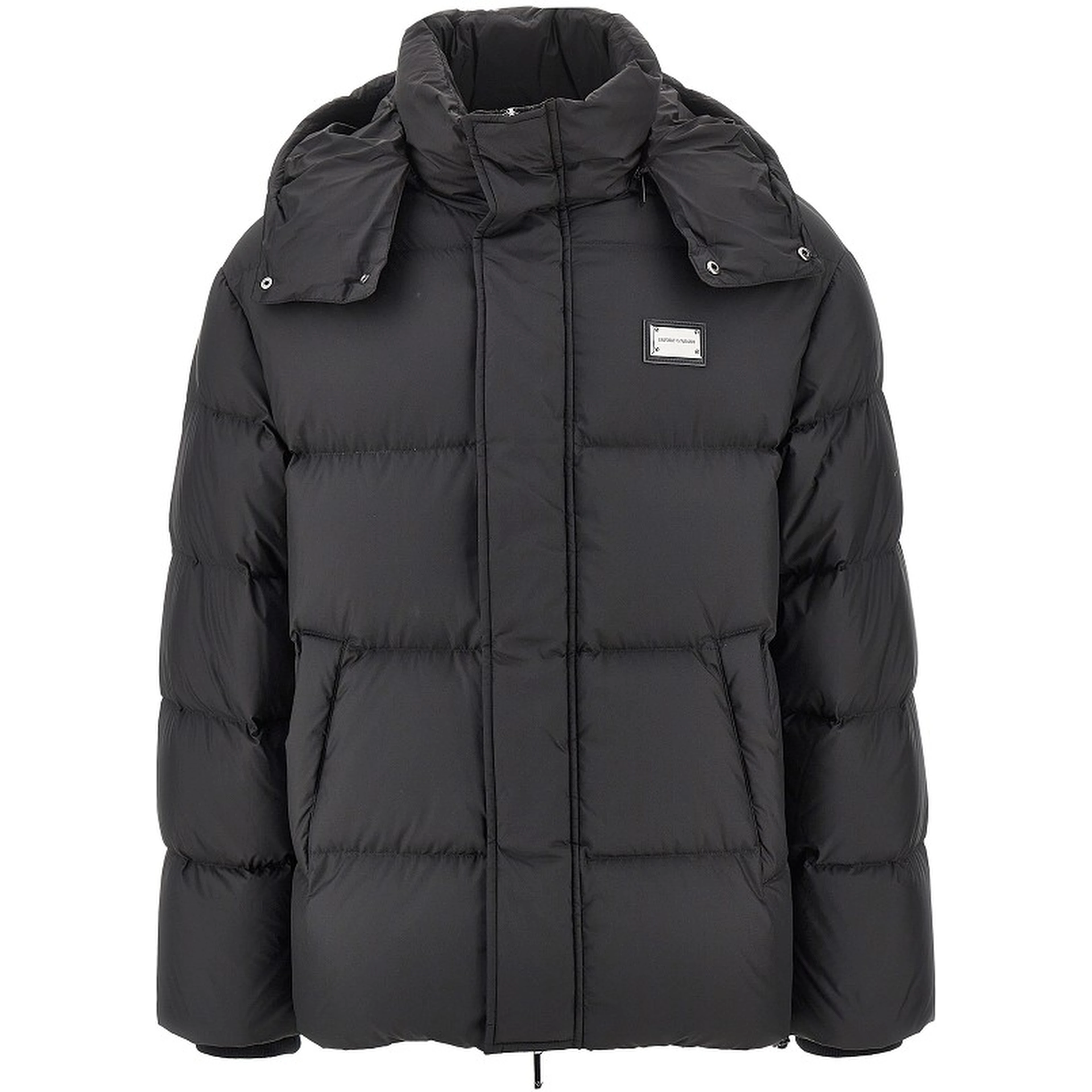 Logo plate down jacket